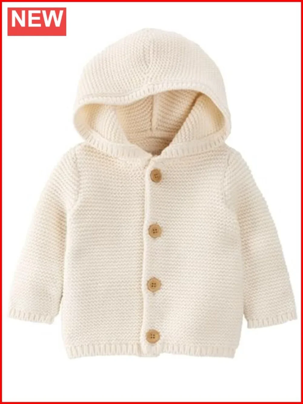 Organic Cotton Cardigan Baby Chunky Knit Button Front